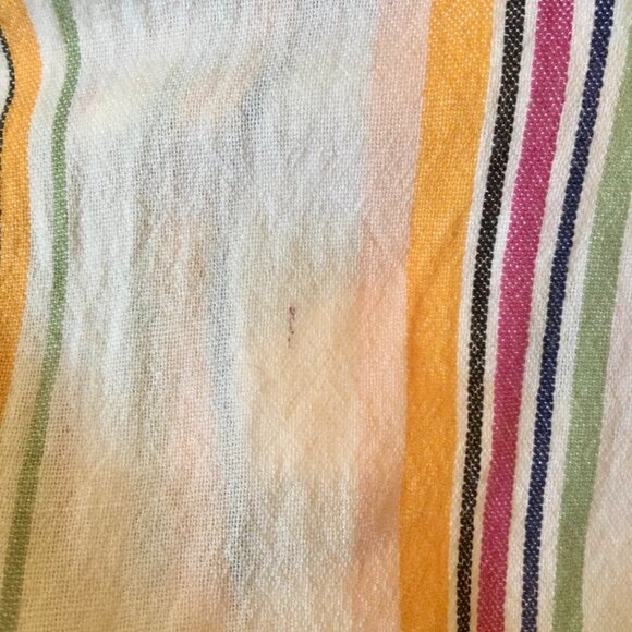 Caffe Marrakesh Colorful Vertical Stripe Top with Tassels Size L Cotton - Picture 10 of 13
